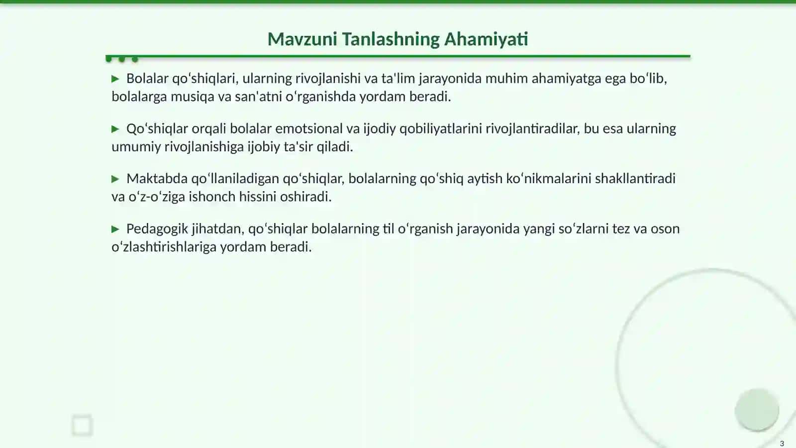 Umumta’lim Maktablarida Bolalar Qo‘shiqlari Repertuarining Pedagogik Ahamiyati 3