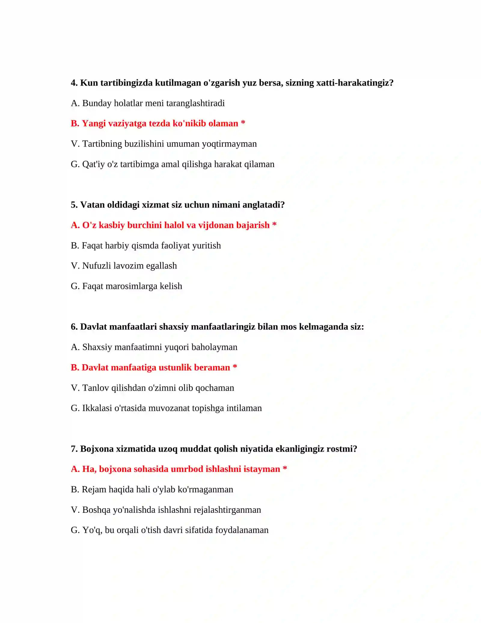 Bojxona siyosati bo‘yicha savollar 3