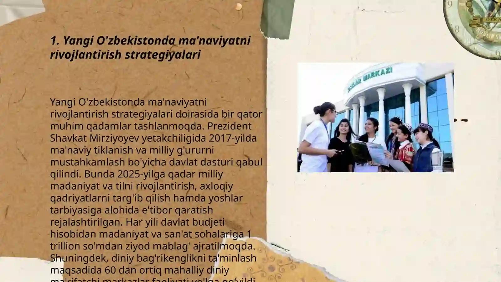 Yangi O'zbekistonda amalga oshirilayotgan ma'naviy o'zgarishlar 3