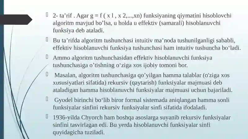 Xisoblanuvchi funksiyalar 3