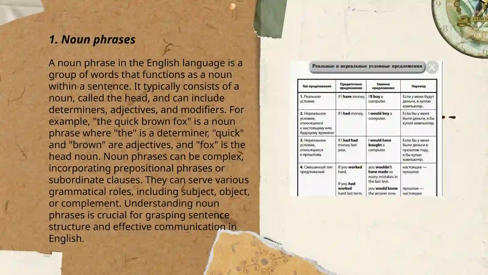 Grammatical structures in communication 3