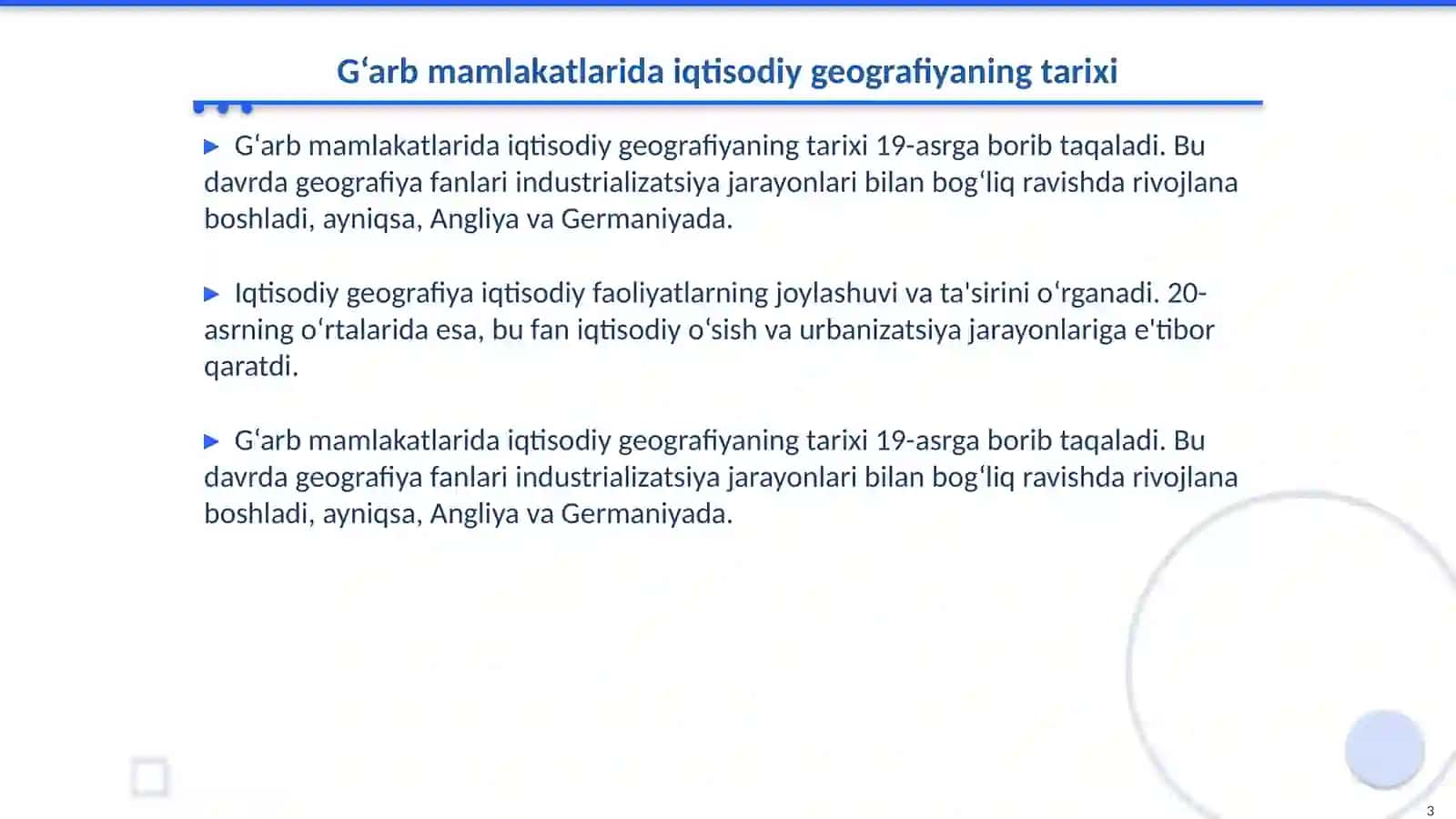 Gʻarb mamlakatlarida iqtisodiy va ijtimoiy geografiya rivojlantirishi 3