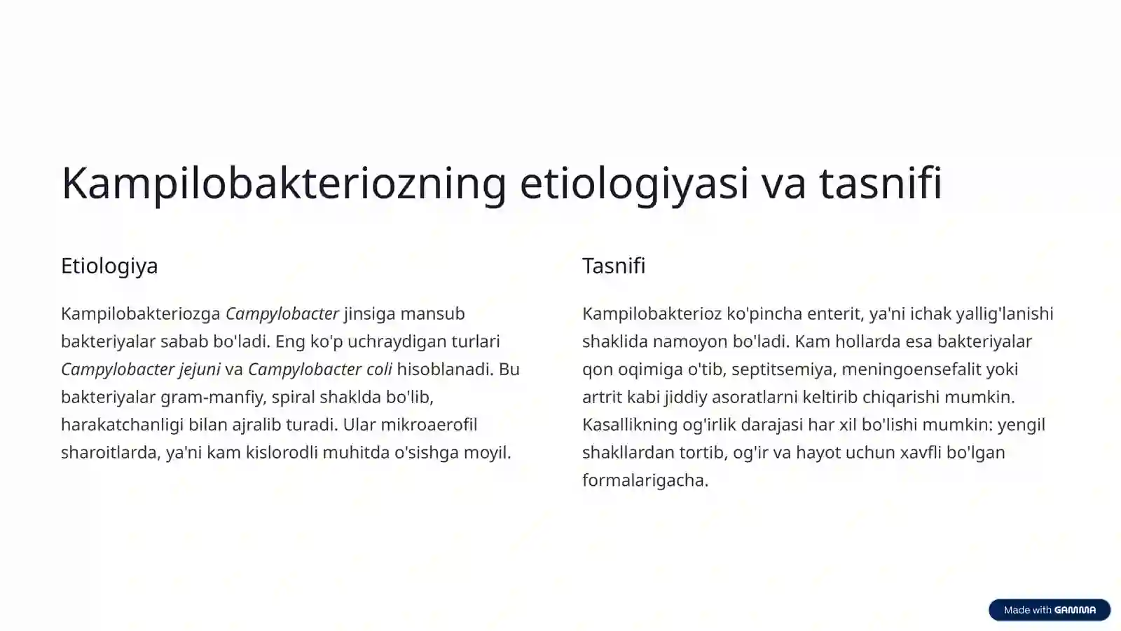 Kampilobakterioz: Etiologiya, Epidemiologiya, Patogenez, Klinika, Diagnostika, Davolash 3