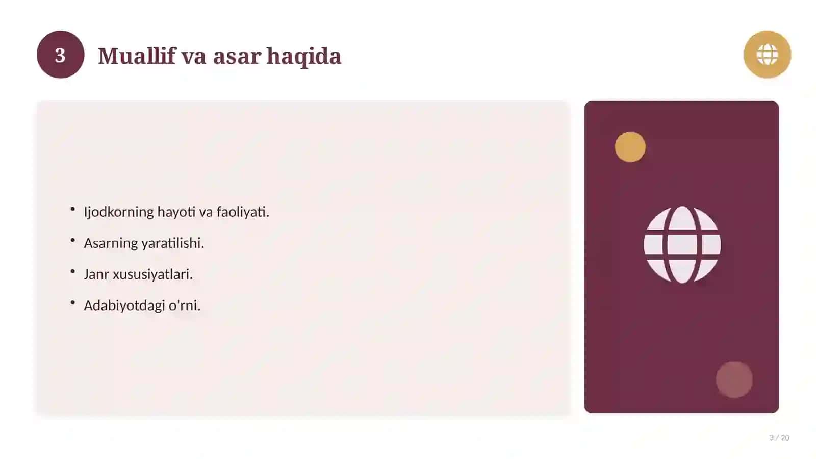 Adabiyotshunoslik: nazariy asoslari, tizimli yondashuvda (Magistrlik dissertatsiyasi mavzusi) 3