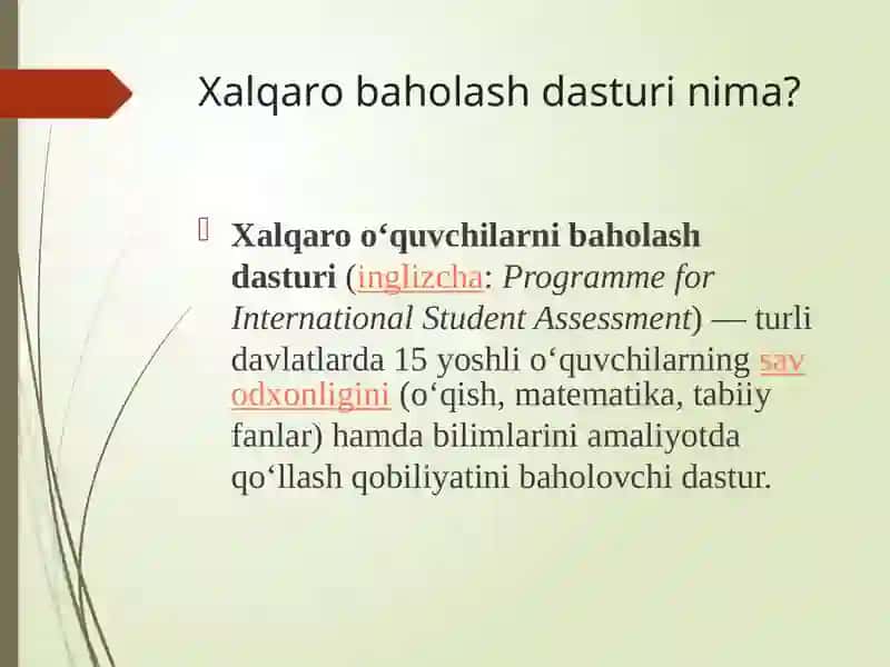 PISA xalqarobaholash dasturida matematikaga oid mazmun sohalari 3