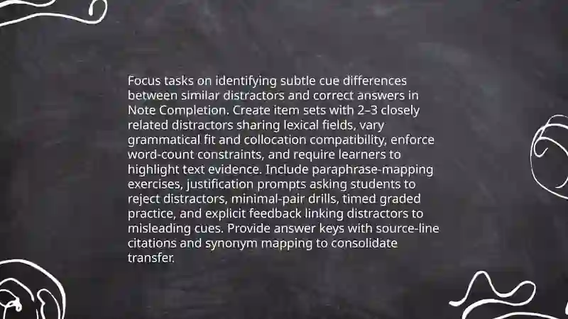 Analytical Task on Note Completion in IELTS Reading 3