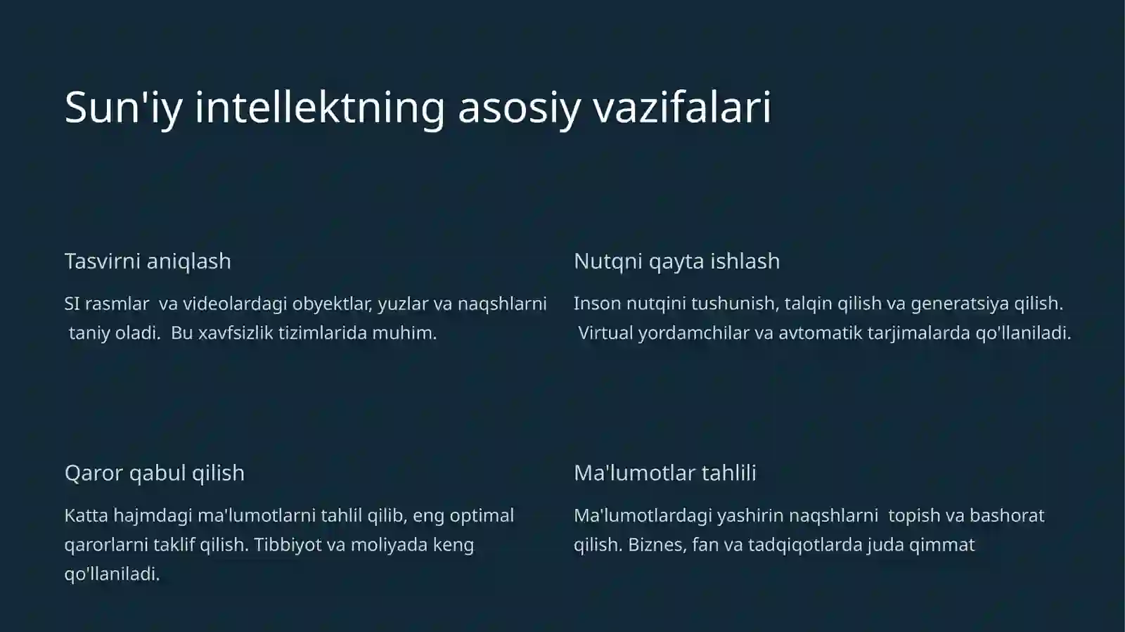 Sun'iy intellekt (SI) nima? 3