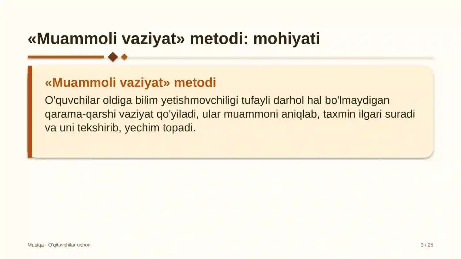 musiqa darslarida muammoli vaziyat metodidan foydalanish 7704 3