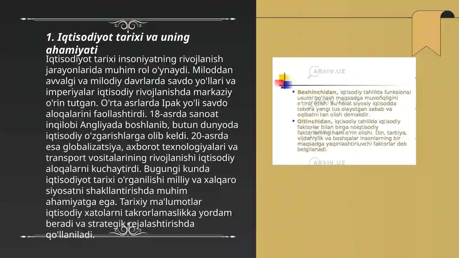 Iqtisodiy ta'limotlar tarixi faniga kirish 3