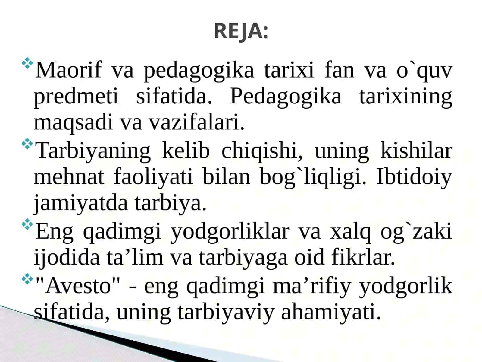 PEDAGOGIKA TARIXI FAN VA O’QUV PREDMETI 3