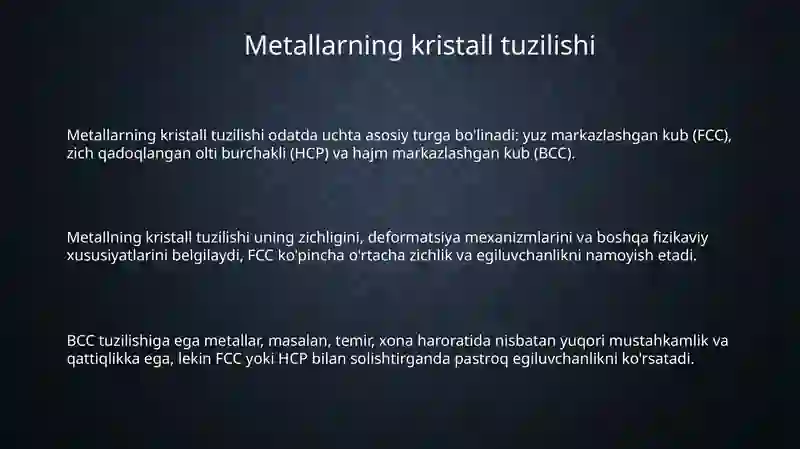 Metallarning tuzilishi 3