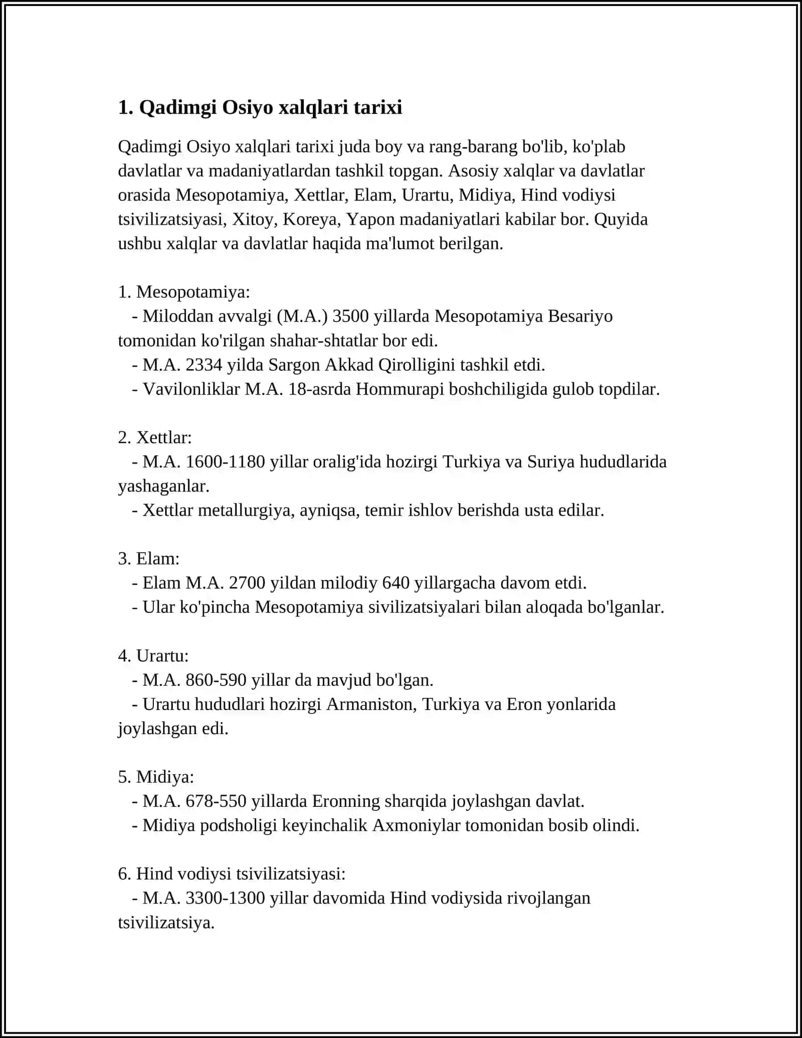 ÕRTA OSIYODAGITARIXIY XUDUDLARVA QADIMGIXALQLARNI JOYLASHUVI 3