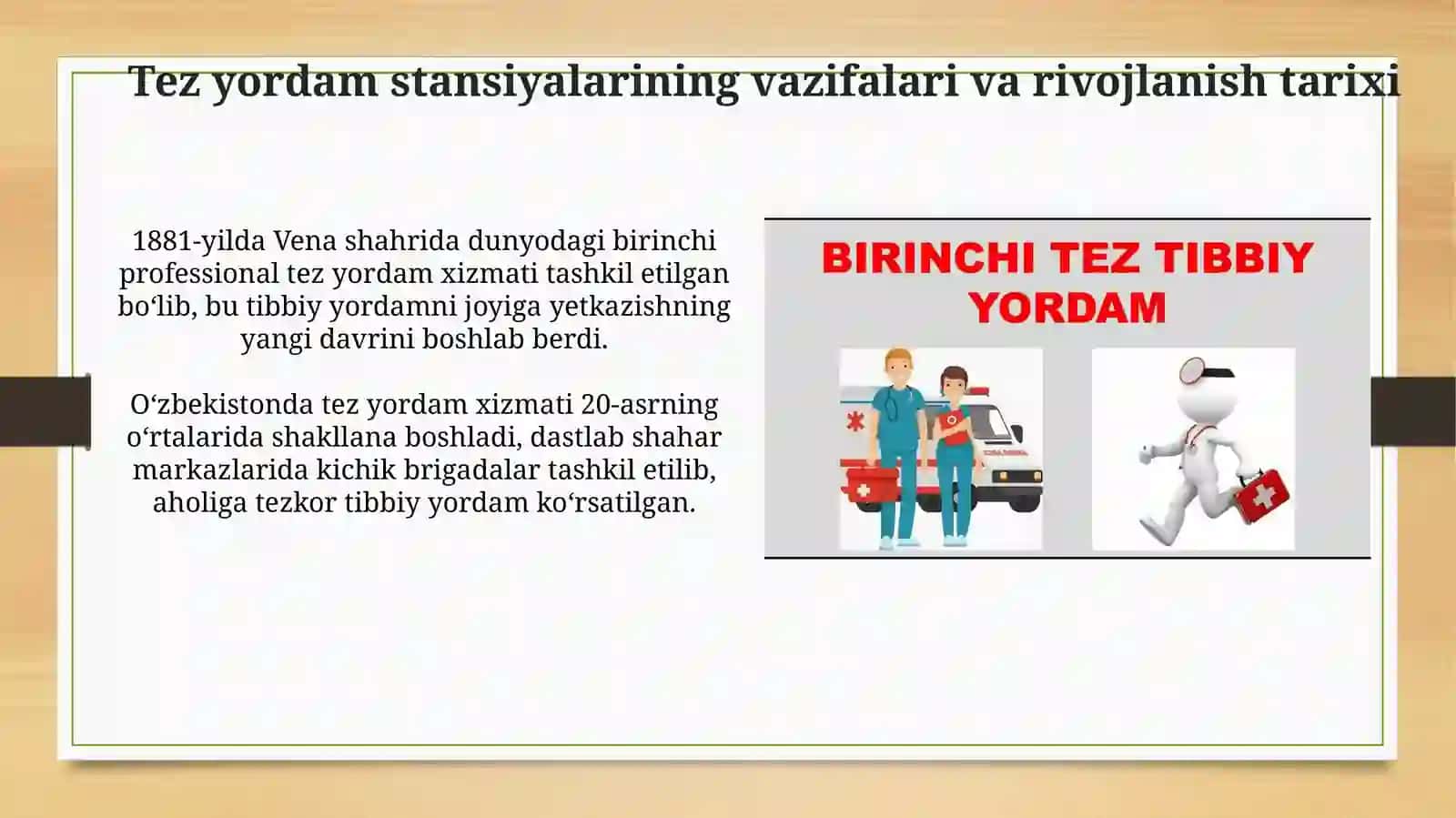 Tez tibbiy yordam stansiyalari ishfaoliyatining mazmuni 3