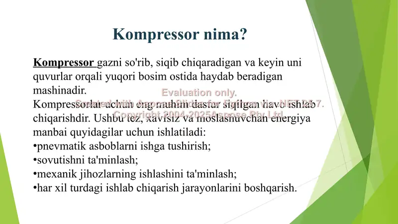 Kompressorlar. Bir va ko'p pog'onali siqish 3
