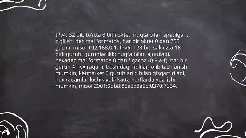IPv4 va IPv6 farqlari 3