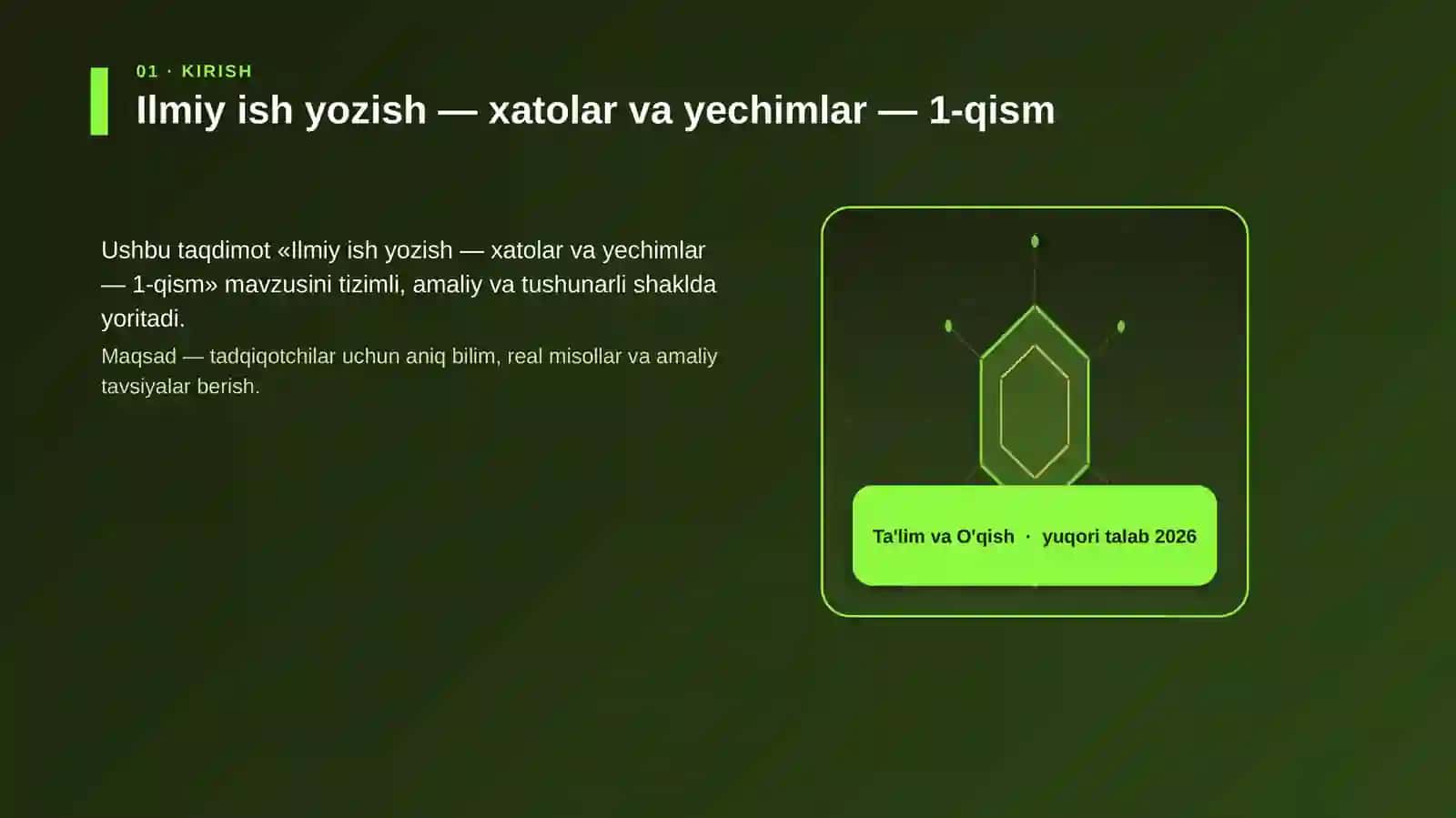 Ilmiy ish yozish — xatolar va yechimlar — 1-qism 3