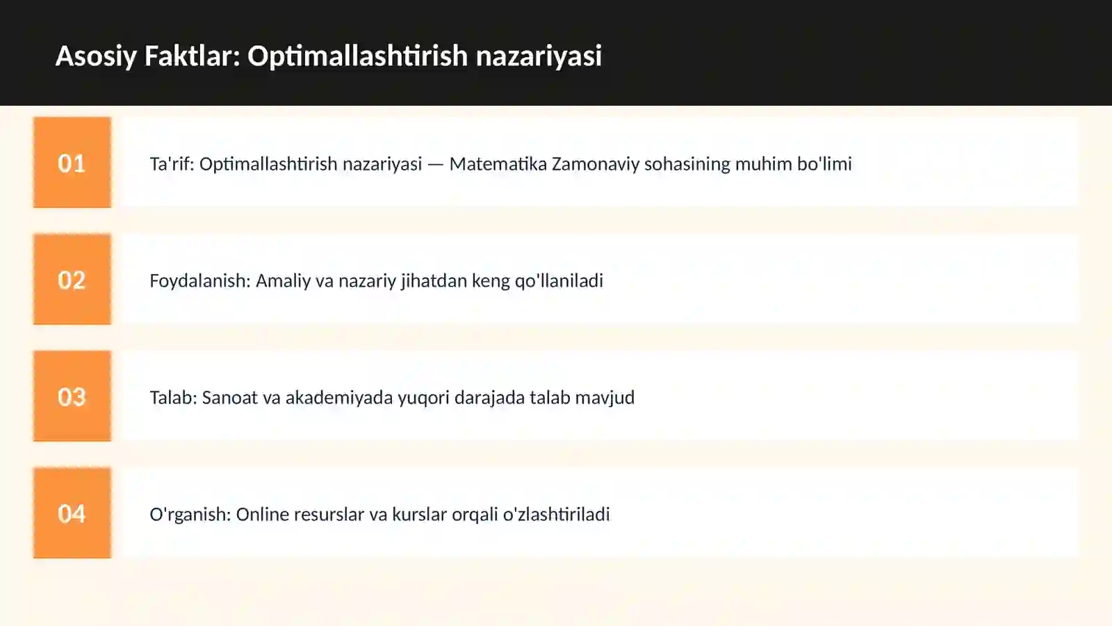 Optimallashtirish nazariyasi 3