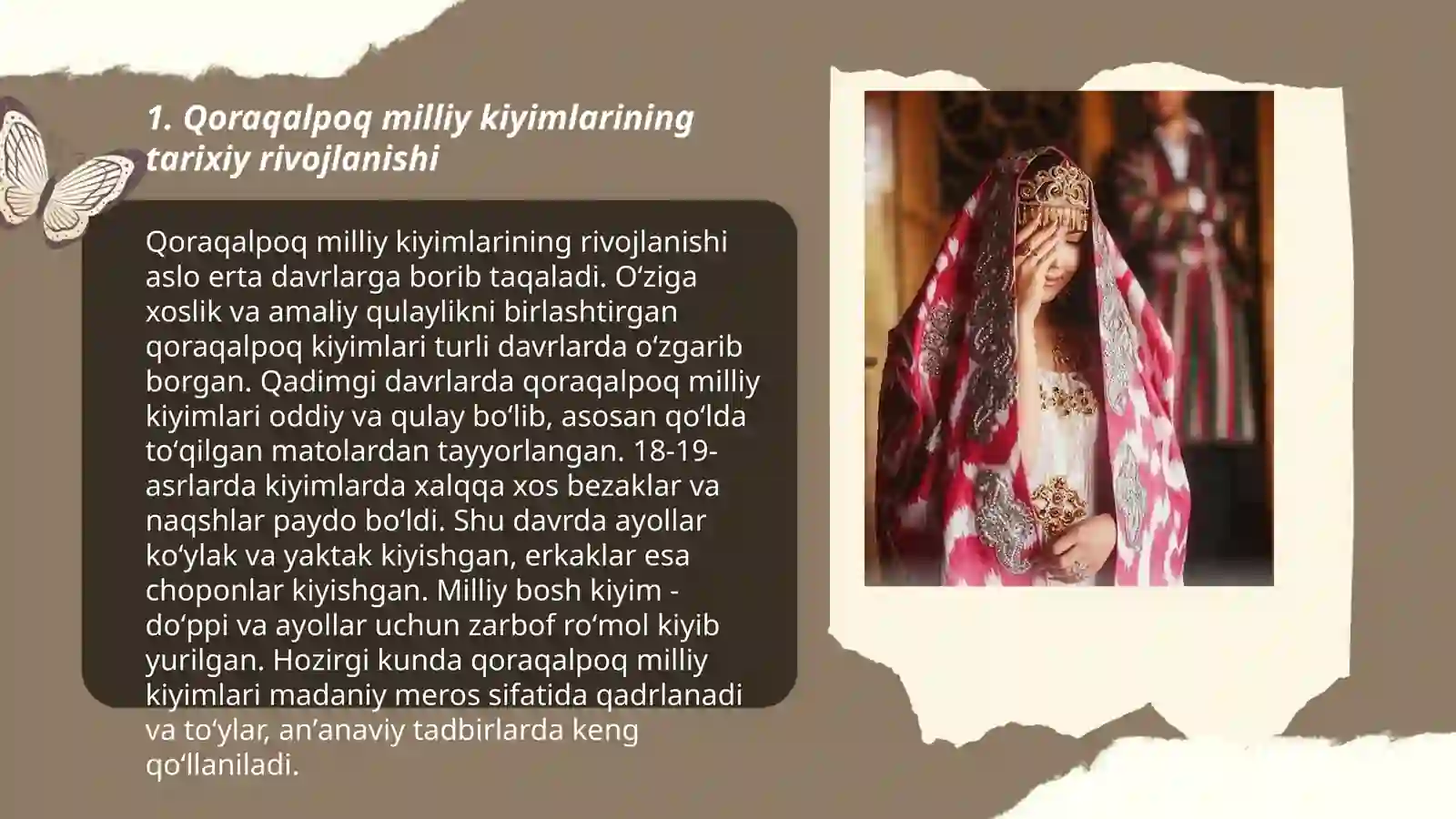 Qoraqalpoq va Ózbek milliy kiyimlari, rang va ramzlar tilida 3