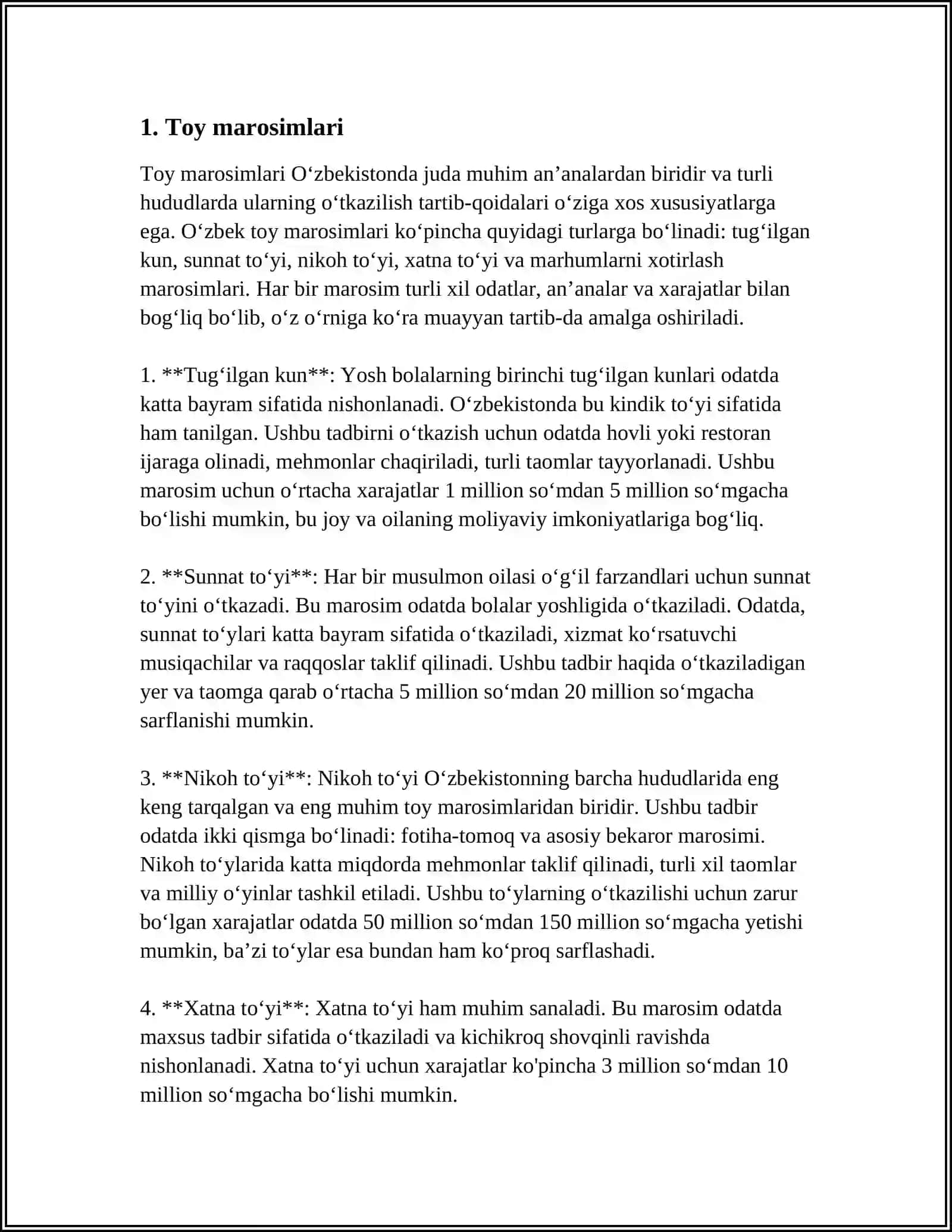 O'zbek Marosim Folklori 3