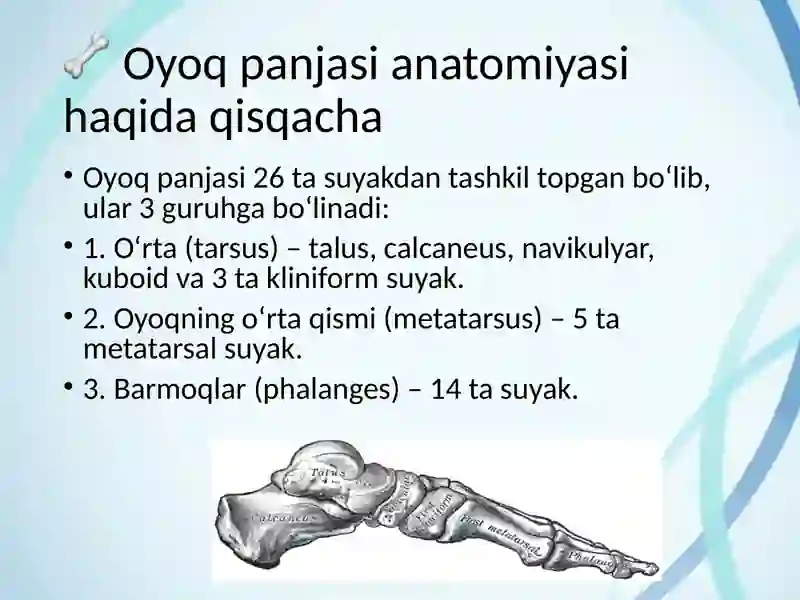 Oyoq panjasi statik deformatsiyasi 3