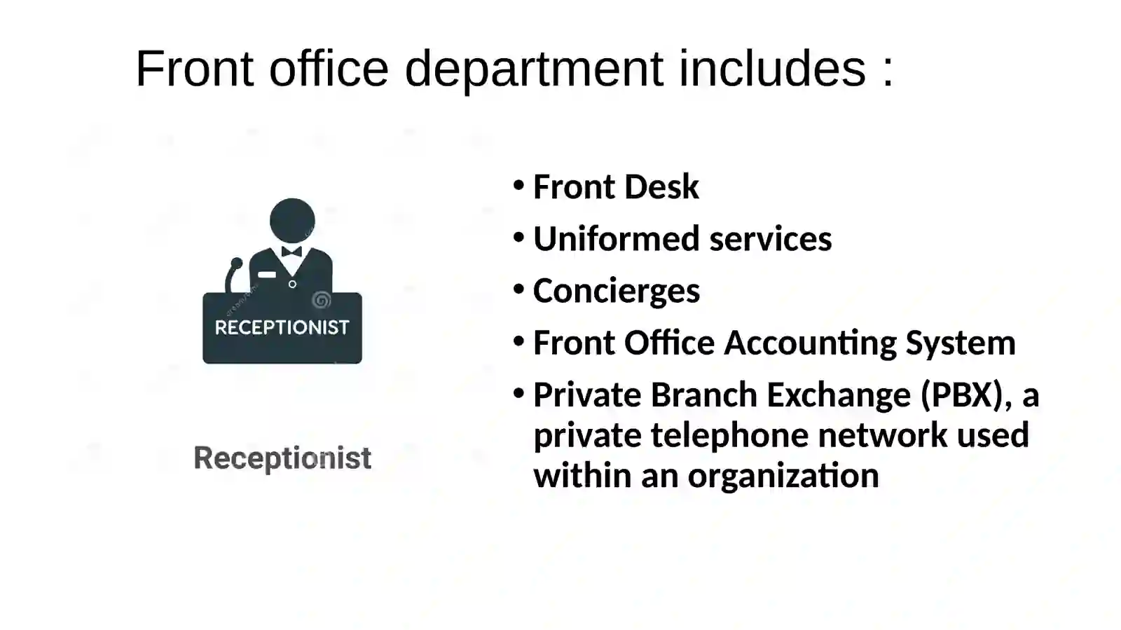 Front office operation 3