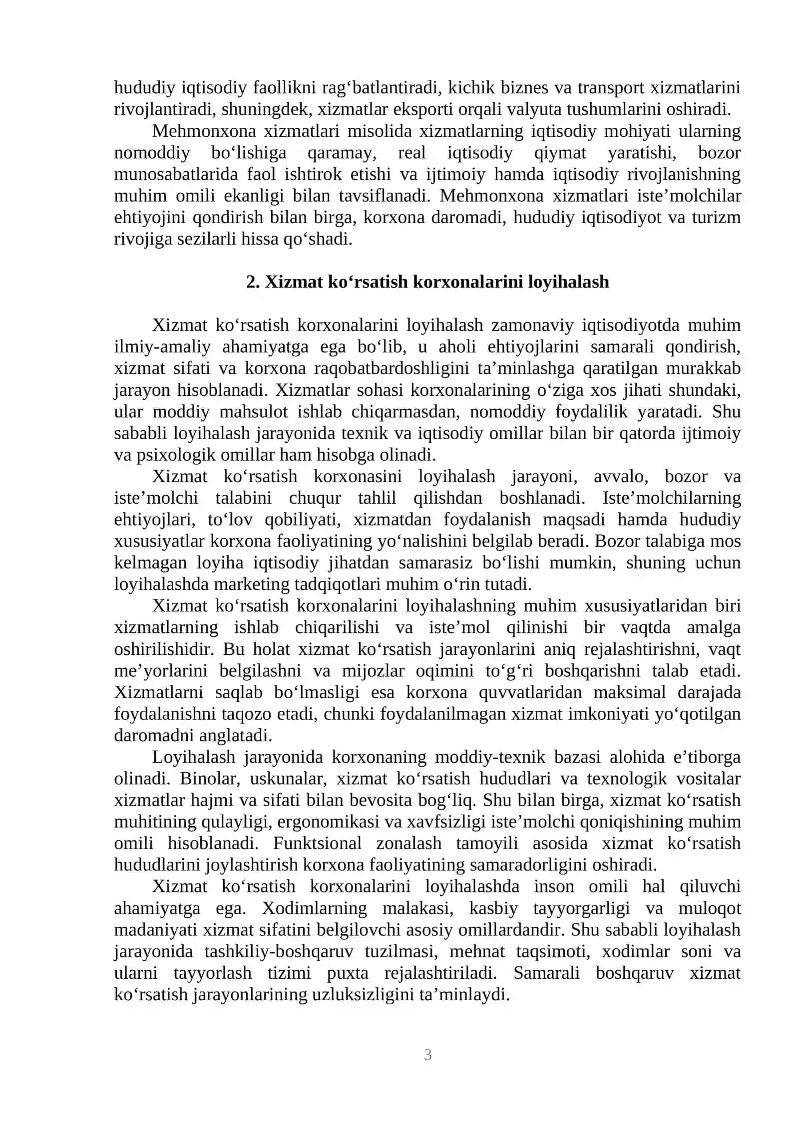 MEHMONXONA XIZMATLARINI LOYIHALASH VA XIZMAT KO‘RSATISH JARAYONLARINI TANLASH 3