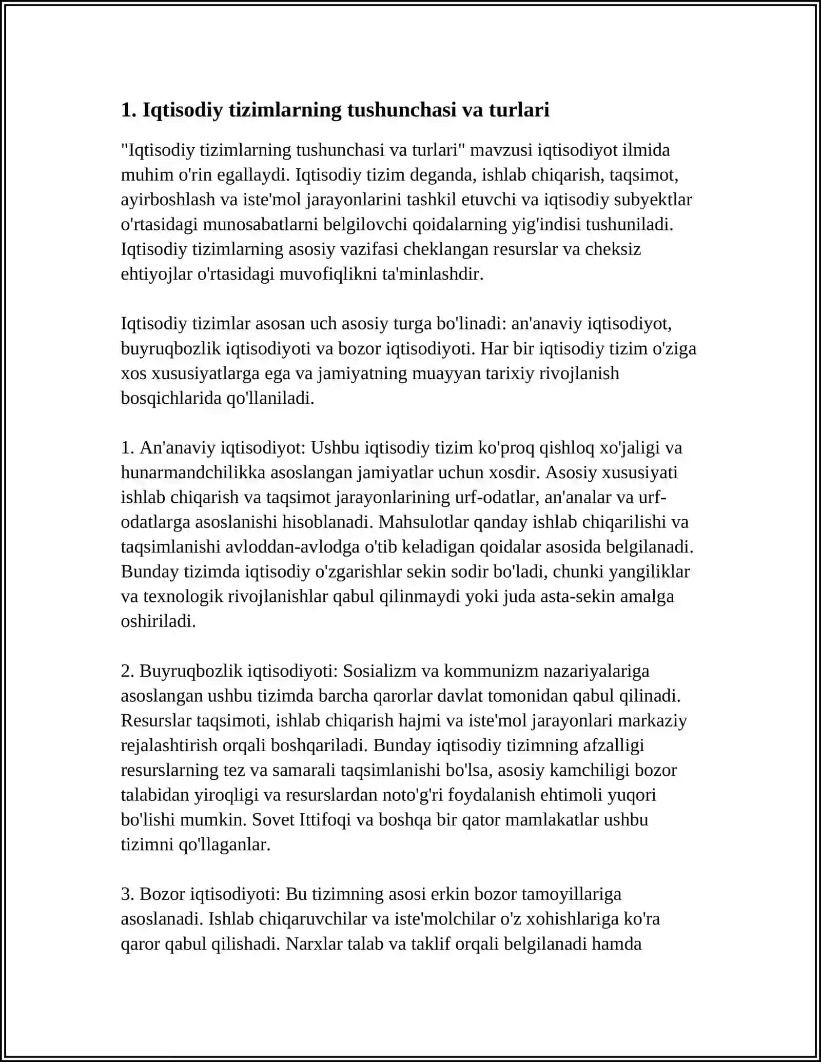 Iqtisodiy Tizimlar va Mulkchilik Munosabatlari 3