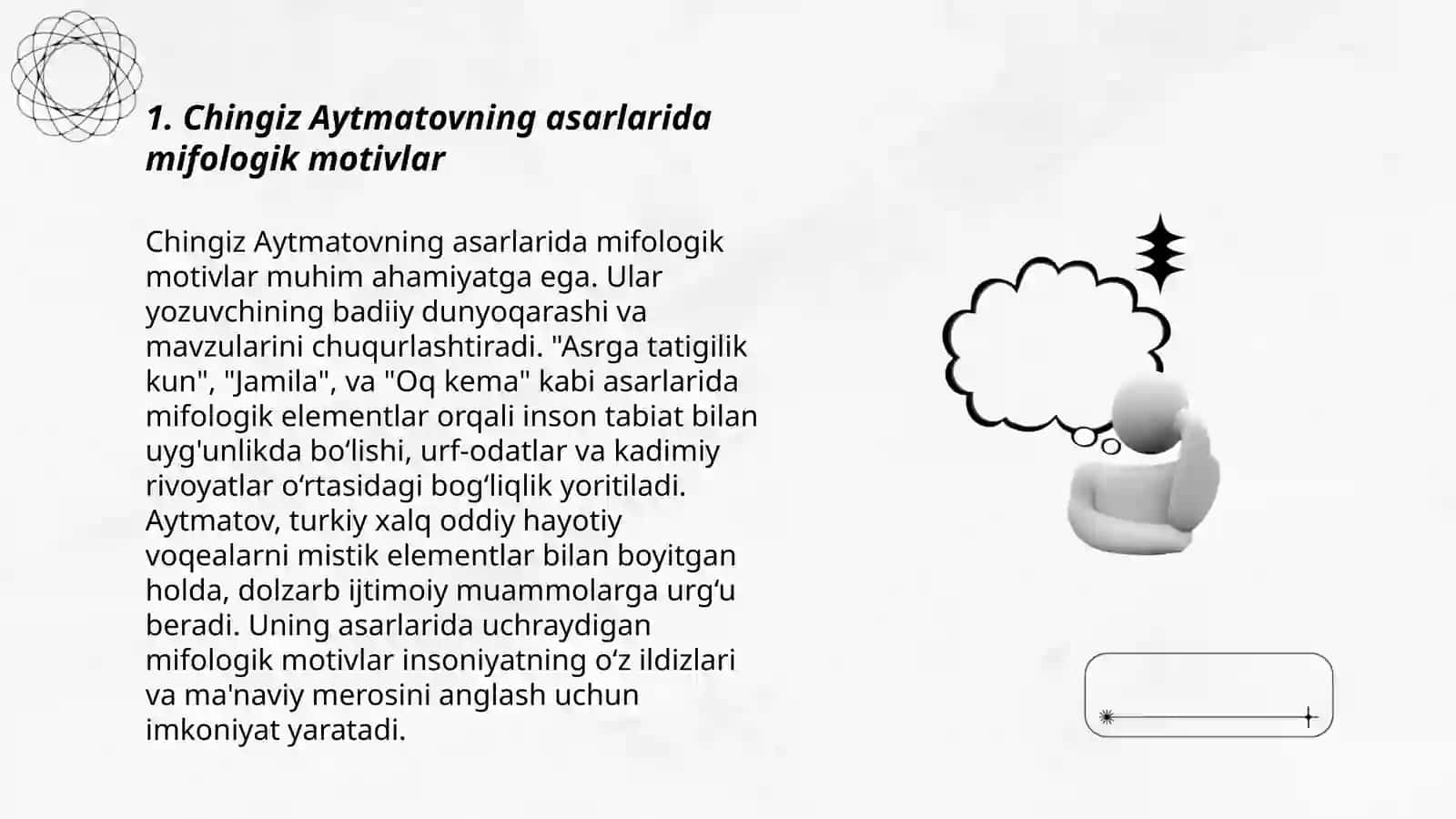 Chingiz Aytmatov asarlarida mifologik obrazlar talqini 3