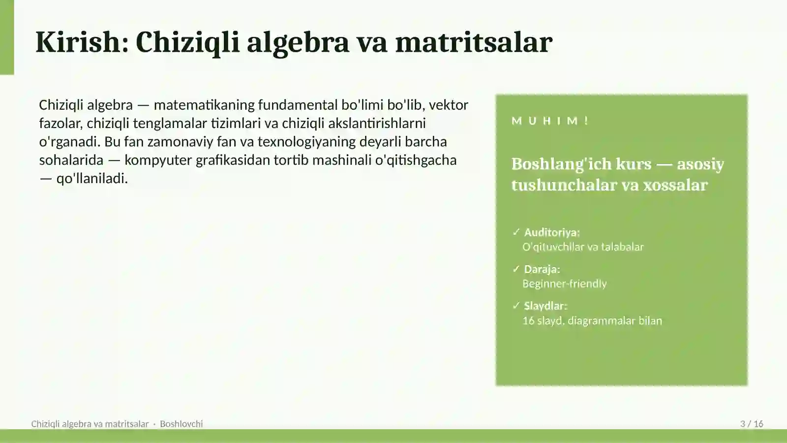 Chiziqli algebra va matritsalar 3