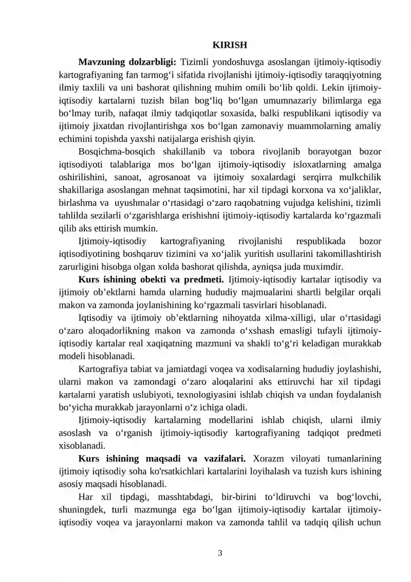 QISHLOQ MA’MURIY TUMANLARINING YIRIK MASSHTABLI IJTIMOIY IQTISODIY KARTASINI TUZISH 3