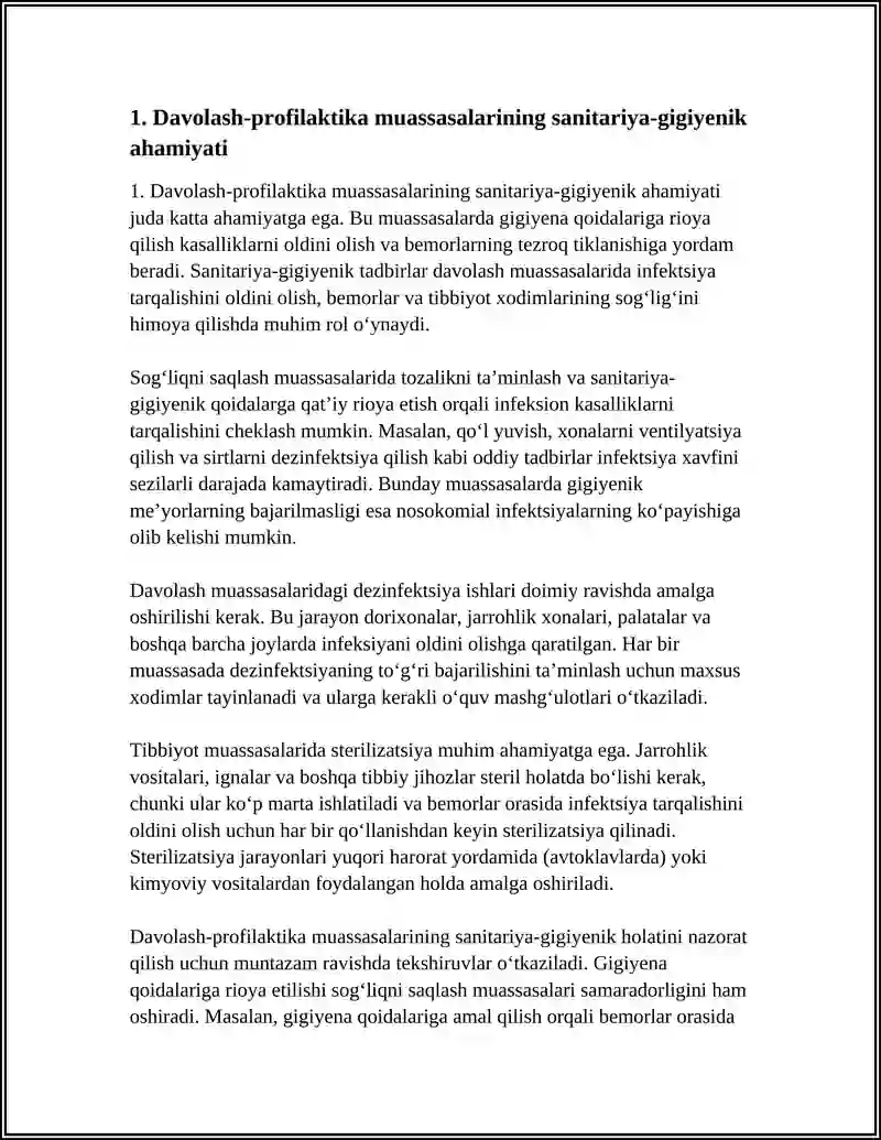DAVOLASH-PROFILAKTIKA MUASSASALARI GIGIYENASINING UMUMIY ASOSLARI 3