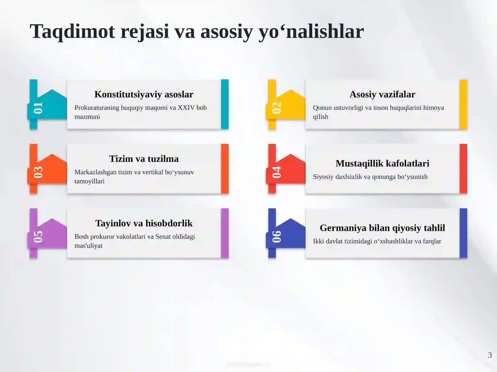 O‘zbekiston Respublikasi prokuratura organlarining konstitutsiyaviy maqomi Germaniya tajribasi bilan qiyosiy tahlil 3