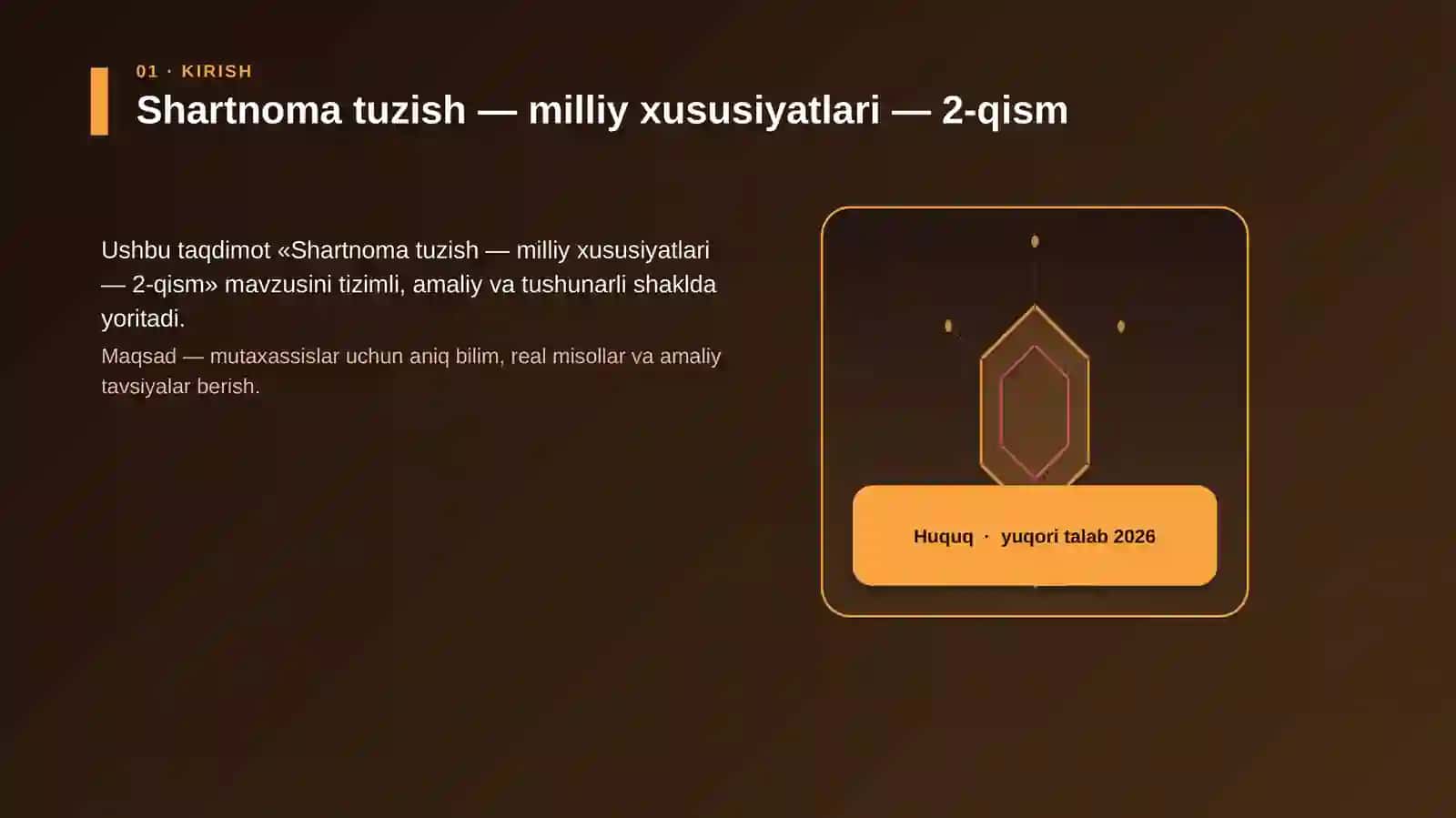 Shartnoma tuzish — milliy xususiyatlari — 2-qism 3