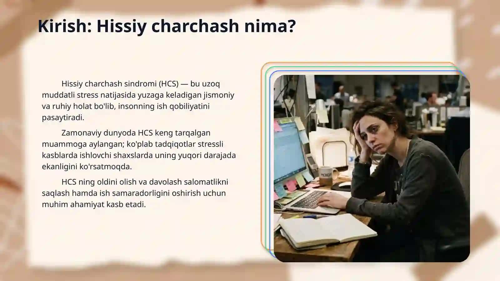 "Hissiy charchash’’ sindromi 3