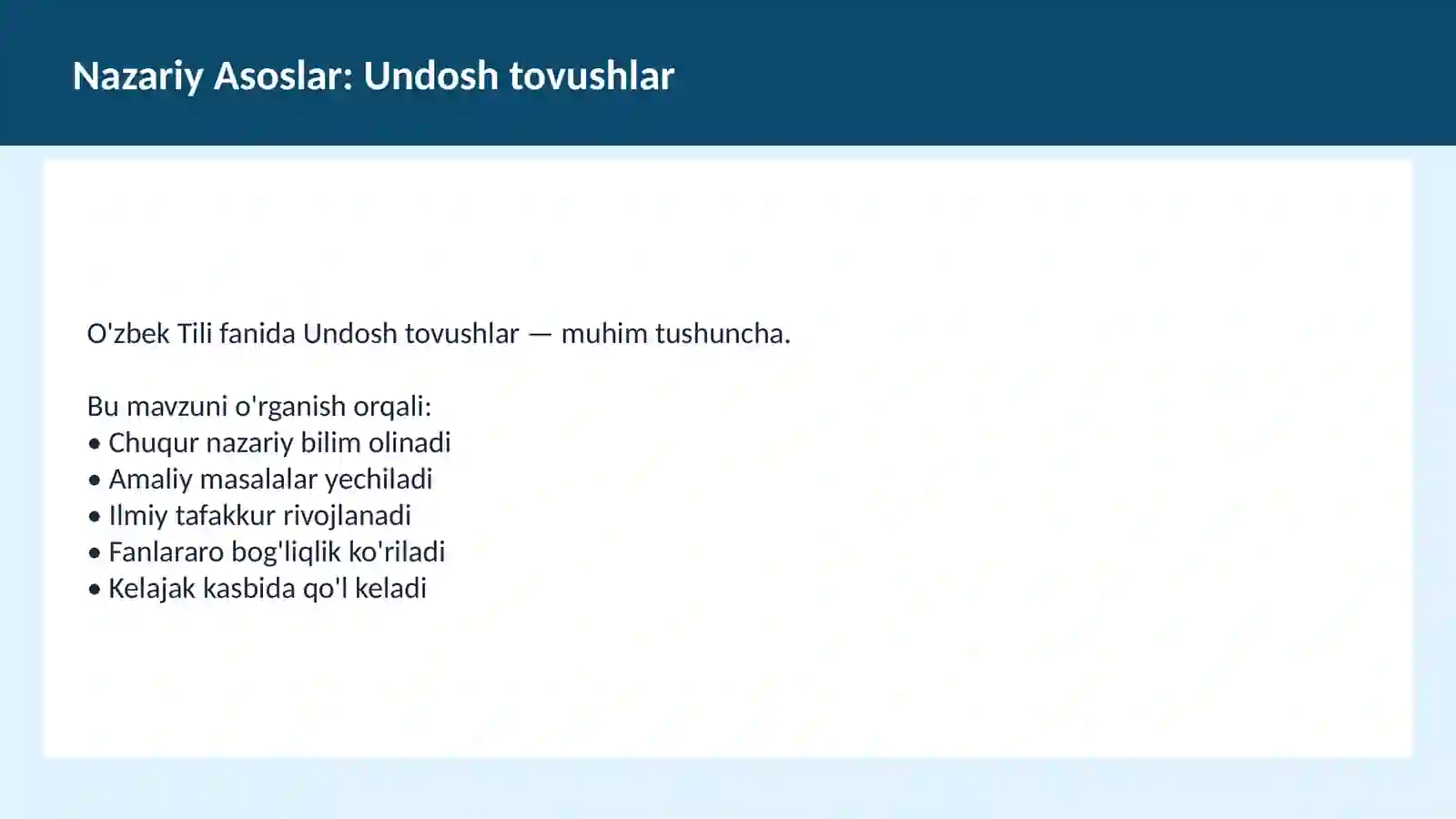 O'ZBEK TILI Fonetika asoslari 3