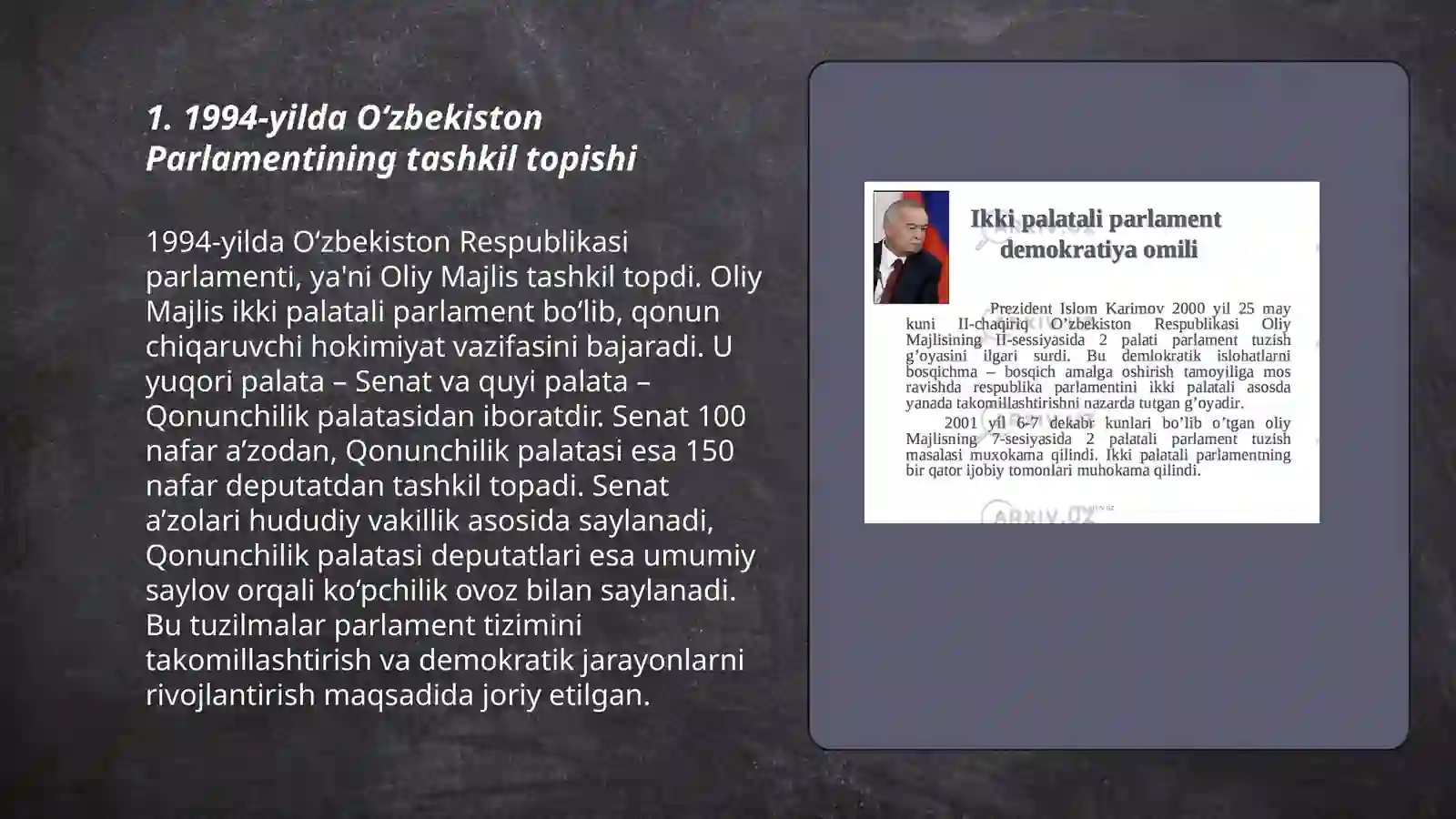 Parlament tarixi 1994-2024yillarda 3