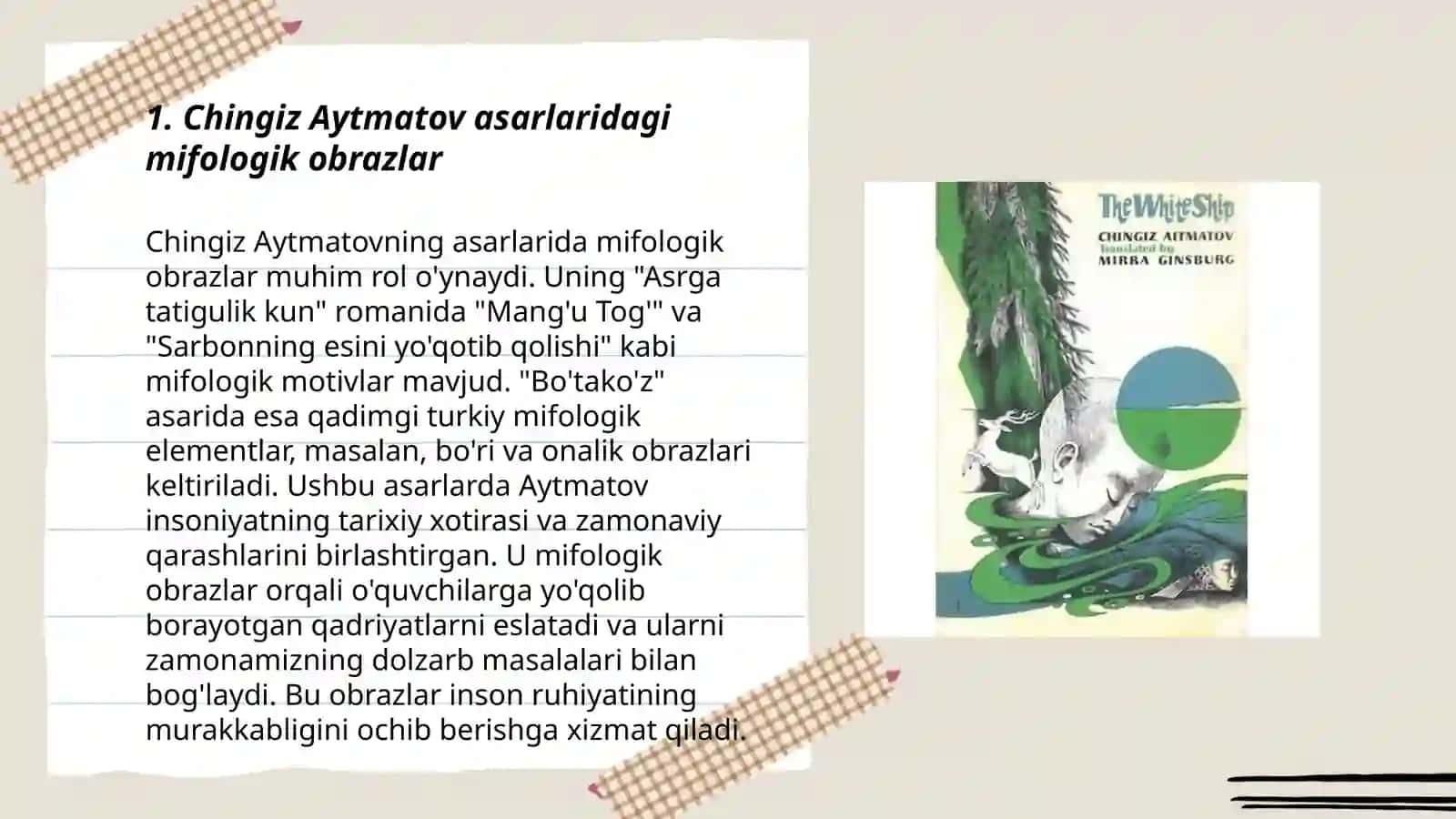 Chingiz Aytmatov ijodida mifologik talqinlar 3