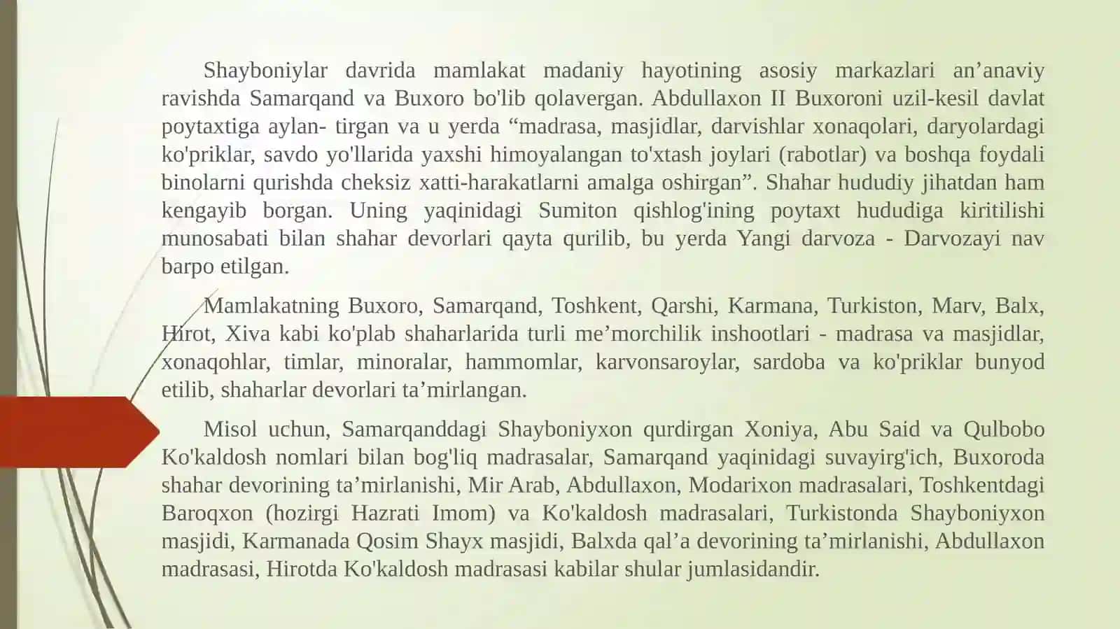 9-sinf O’zbekiston tarixi Shayboniylar_davrida_madaniy_hayot 3