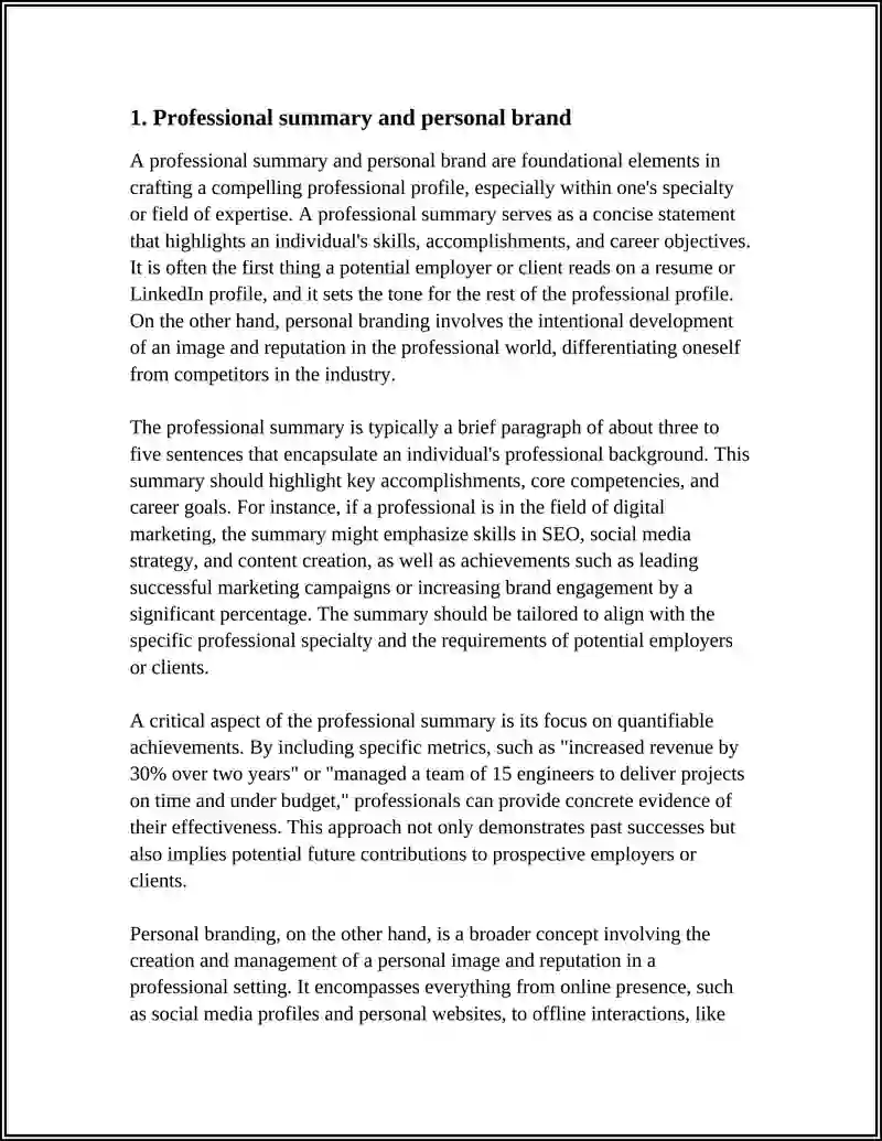PROFESSIONAL PROFILE AND MY SPECIALTY 3