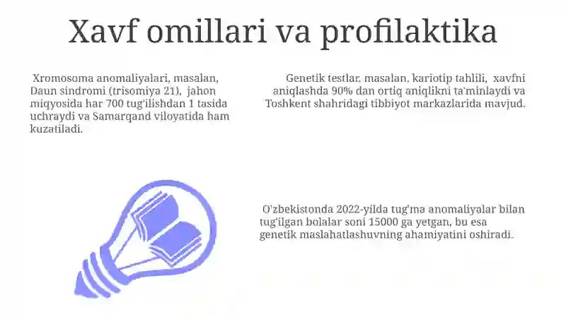 Irsiy kasalliklar. Tibbiy genetik maslahat 3