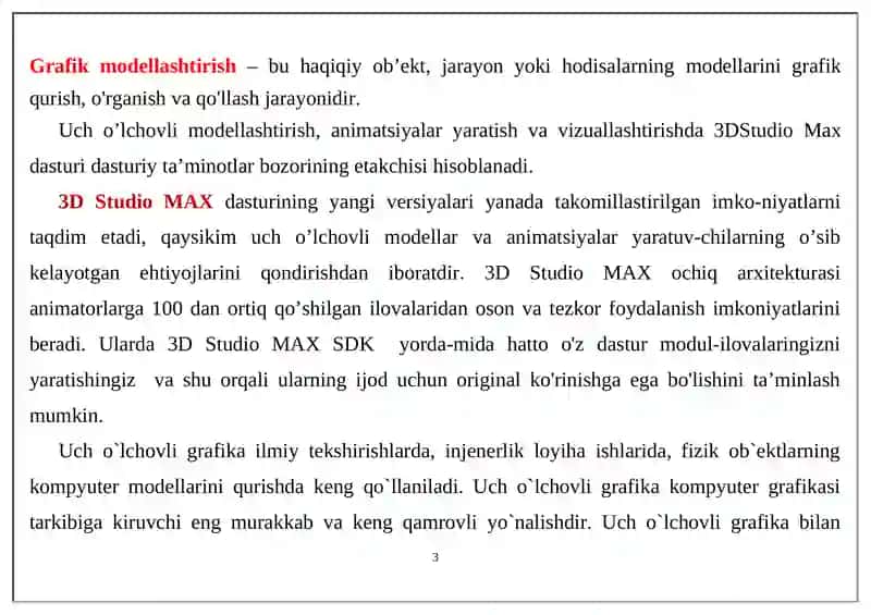 GRAFIK MODELLASHTIRISH 3