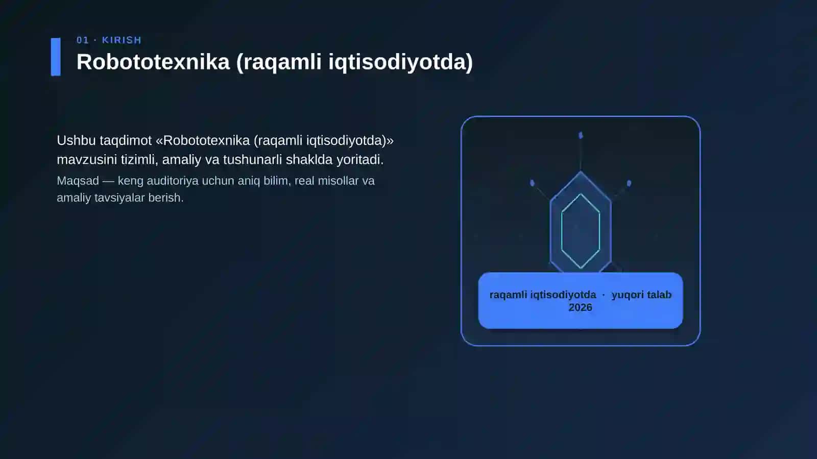 Robototexnika (raqamli iqtisodiyotda) 3