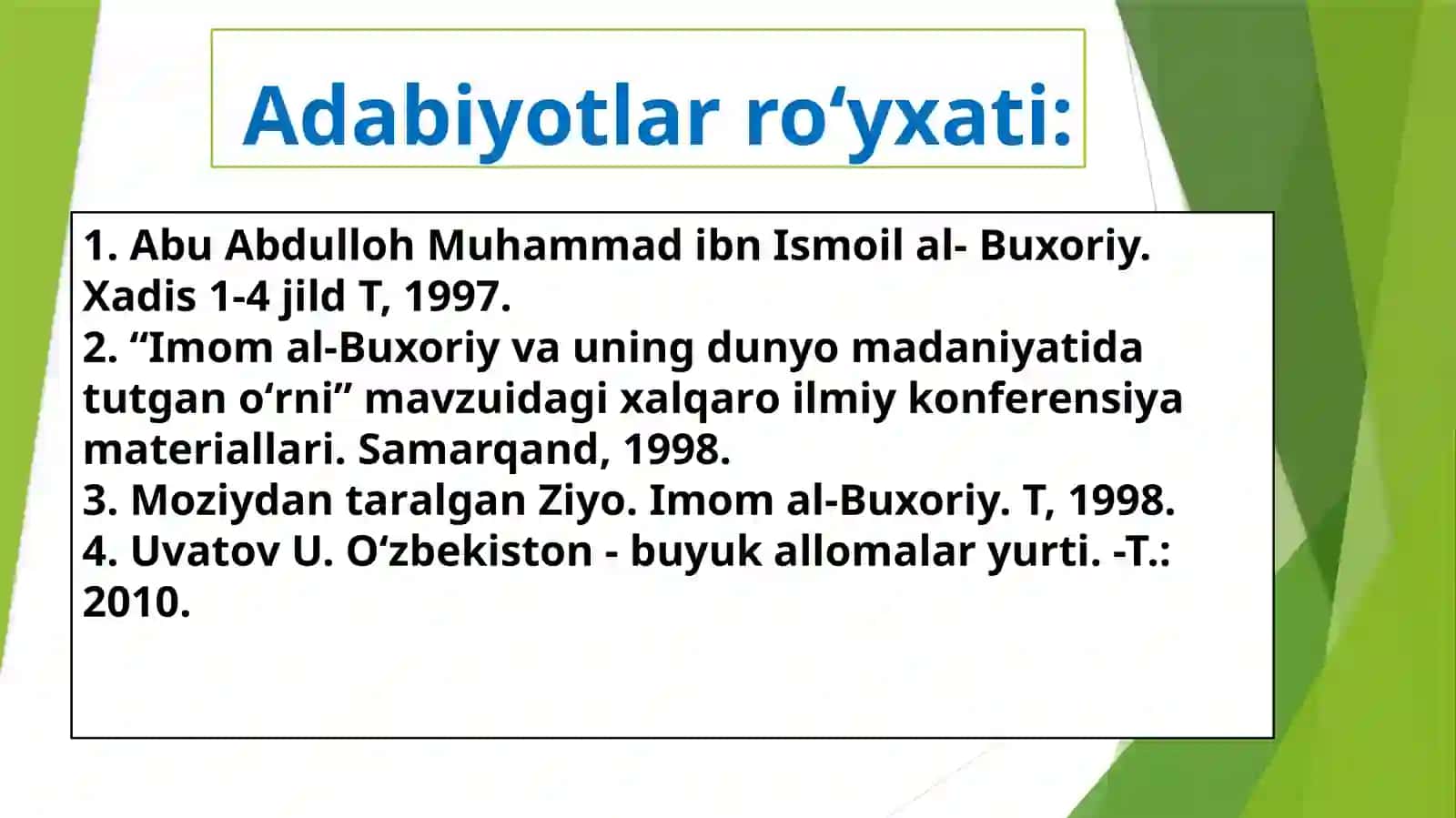 Imomal-Buxoriyning hayotiva ilmi merosi 3