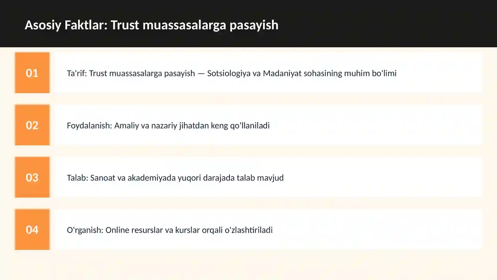 Trust muassasalarga pasayish 3