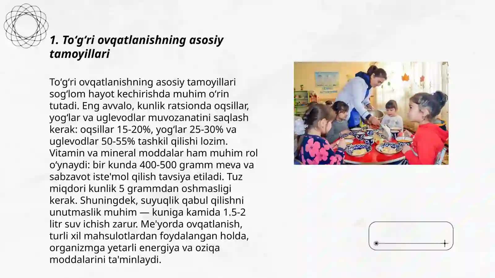 Maktab yoshidagi bolalarda toʻgʻri ovqatlanish odatlarini shakllantirish 3