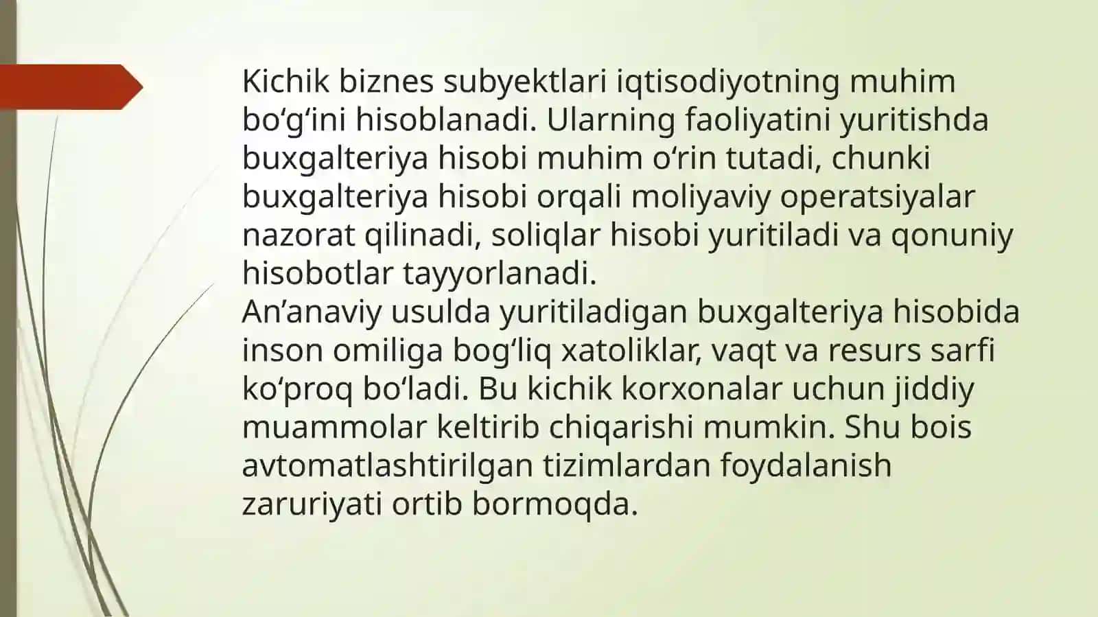 KICHIK BIZNES KORXONALARIDA BUXGALTERIYA HISOBINI AVTOMATLASHTIRISH TIZIMLARI 3