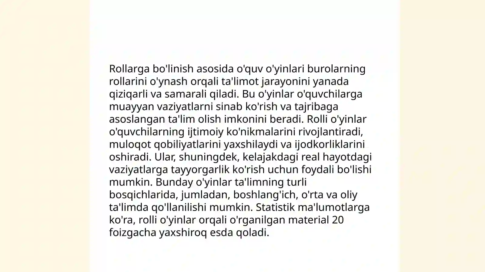 O'quv o'yinlari 3