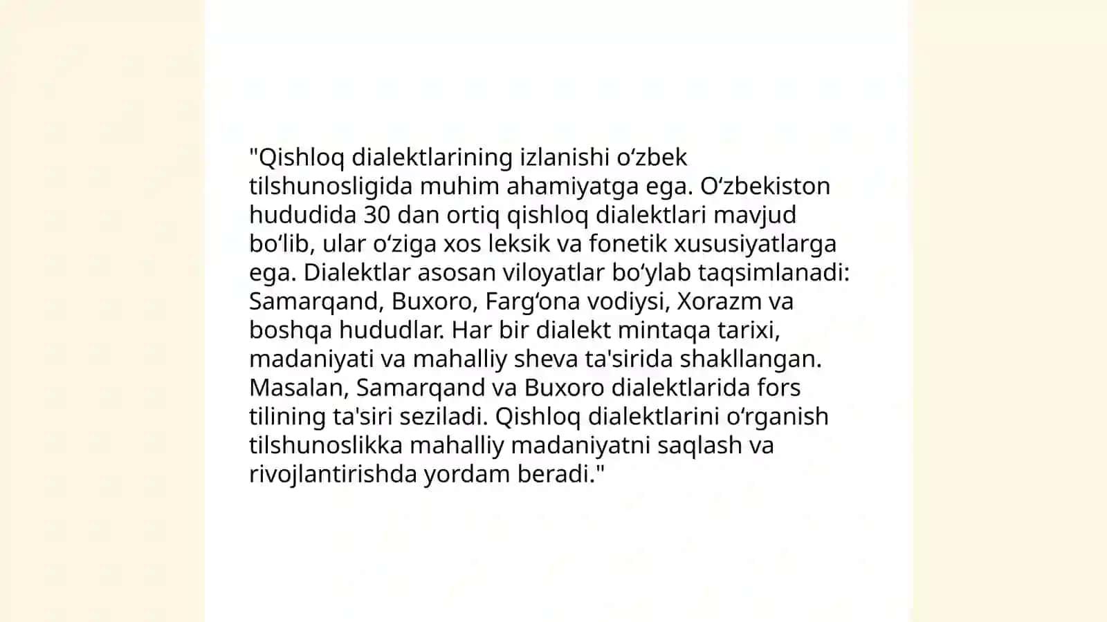 Qishloq dialektlariga kirish 3
