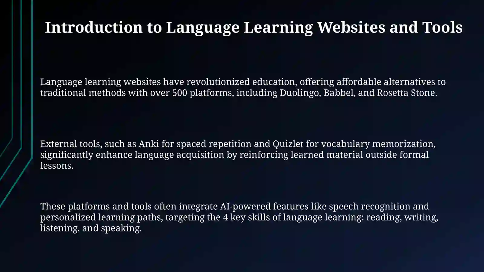 Language Learning Web-sites and External Tools 3
