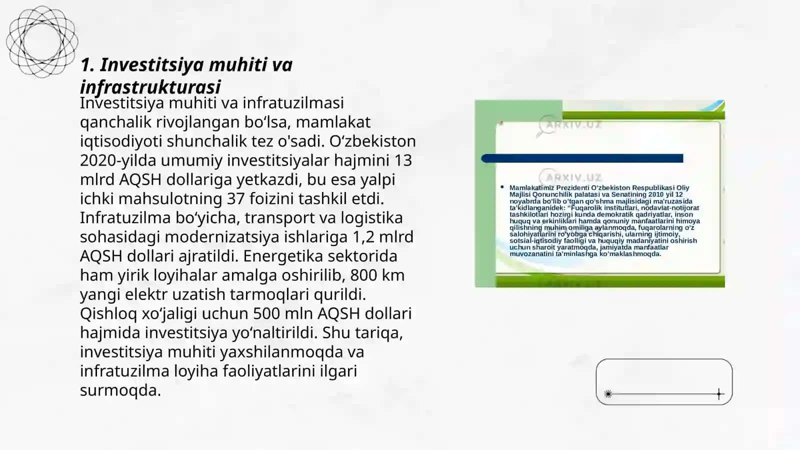 Invistetsiyafaoliyatini rivojlantirishning muhim shart sharoitlar 3